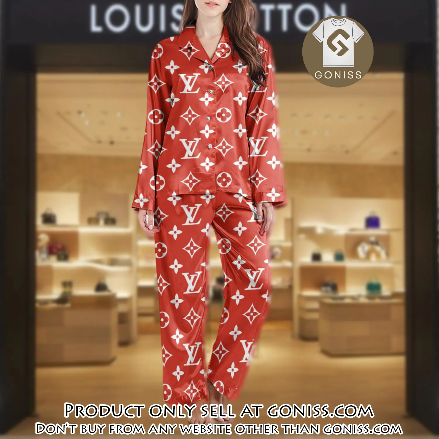 Lv monogram long satin pajama set pjs1010 gn1213724